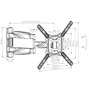 Кронштейн наклонно-поворотный Arm Media COBRA-40 black