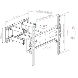Кронштейн наклонно-поворотный Arm Media PT-16 black