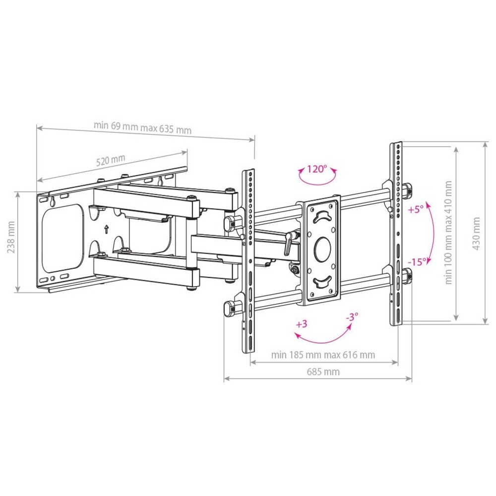 Кронштейн наклонно-поворотный Arm Media PARAMOUNT-70 black