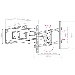 Кронштейн наклонно-поворотный Arm Media PARAMOUNT-70 black