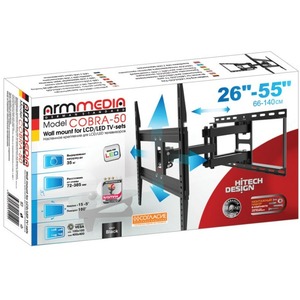 Кронштейн наклонно-поворотный Arm Media COBRA-50 black