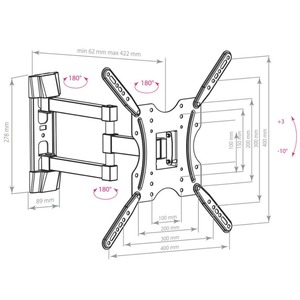 Кронштейн наклонно-поворотный Arm Media LCD-404 new black