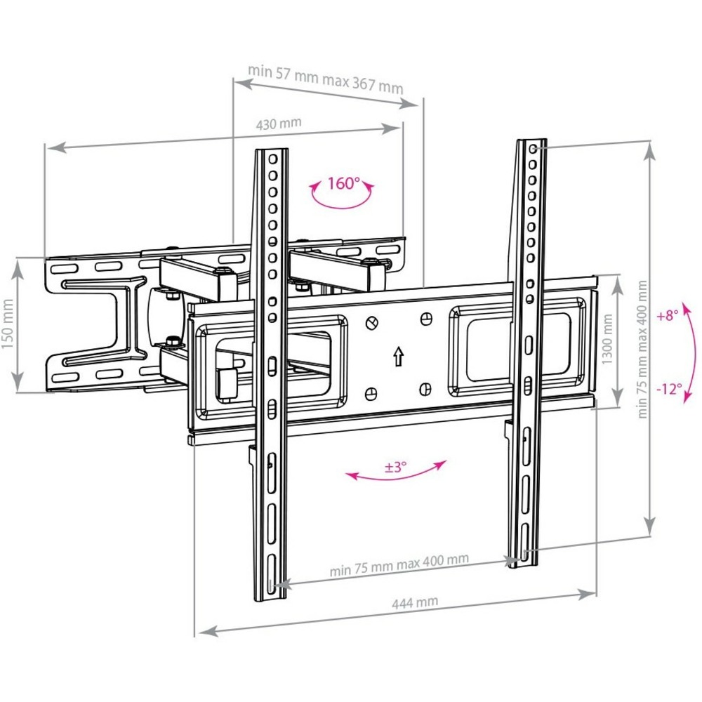 Кронштейн наклонно-поворотный Arm Media LCD-417 black