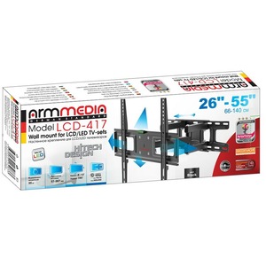 Кронштейн наклонно-поворотный Arm Media LCD-417 black