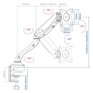 Настольный кронштейн для монитора Arm Media LCD-T21 white