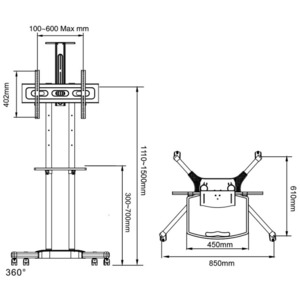 Мобильная стойка для LCD Arm Media PT-STAND-12 black