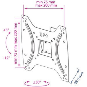 Кронштейн наклонно-поворотный Kromax OPTIMA-202 black