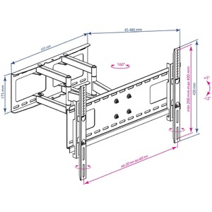 Кронштейн наклонно-поворотный Kromax ATLANTIS-80 black