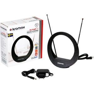 Антенна комнатная Kromax TV FLAT-02 black