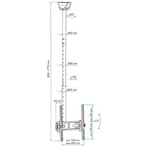 Кронштейн потолочный для телевизора VLK TRENTO-61 black