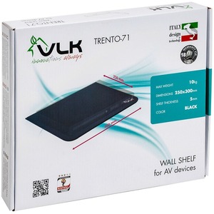 Настенная фиксированная полка для компонентов VLK TRENTO-71 black