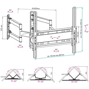 Кронштейн наклонно-поворотный VLK TRENTO-22 new black