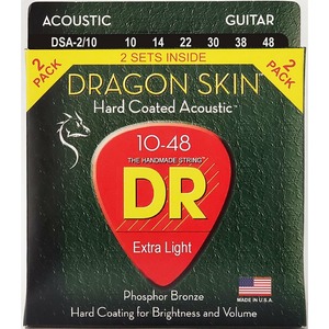 Струны для акустической гитары 2 комплекта DR String DSA-2/10