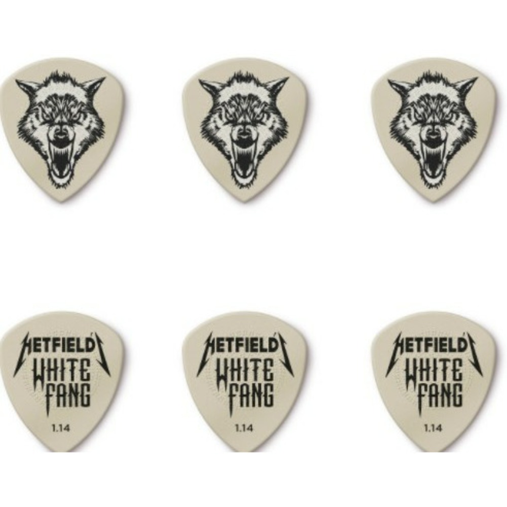 Набор медиаторов 6шт. Dunlop PH122T1.14 Hetfields White Fang Pick Tin 6Pack