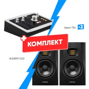 Комплект оборудования для звукозаписи AUDIENT iD22 + Adam T5V (2 шт)