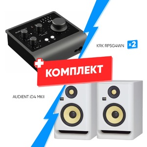 Комплект оборудования для звукозаписи AUDIENT iD4 MKII + KRK RP5G4WN (2 шт)