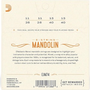 Комплект струн для мандолины 11-40 DAddario EJM74