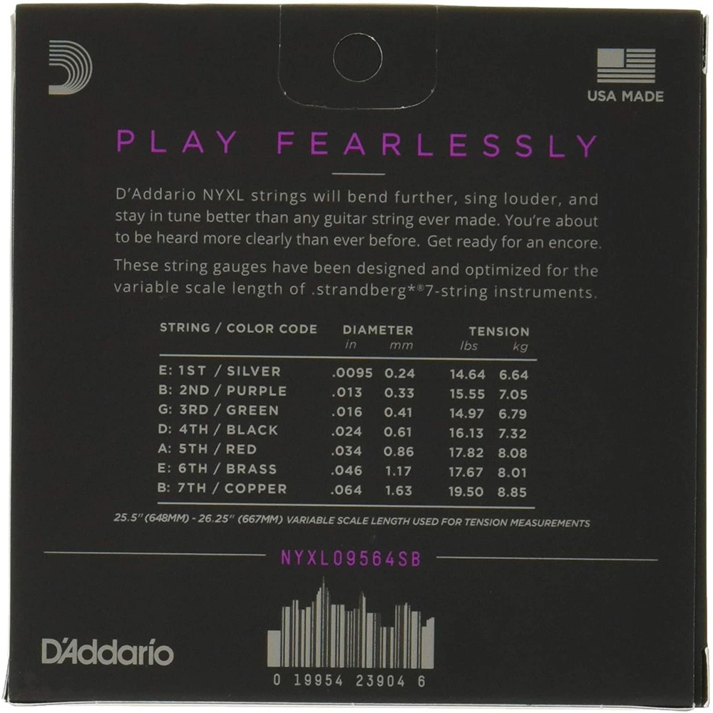 Струны для 7-ми струнной электрогитары DAddario NYXL09564SB