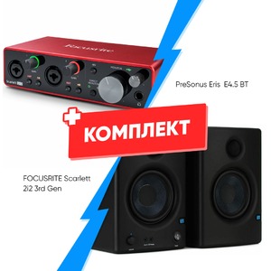 Комплект оборудования для звукозаписи FOCUSRITE Scarlett 2i2 3rd Gen + PreSonus Eris E4.5 BT