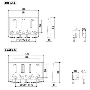 Бридж для 5 ти струнной бас-гитары Gotoh 404SJ-5-C