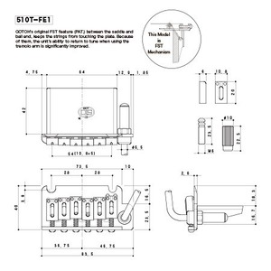 Бридж тремоло Gotoh 510T-FE1-B