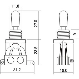Переключатель 3-х позиционный для гитары Hosco YM-T20G-2