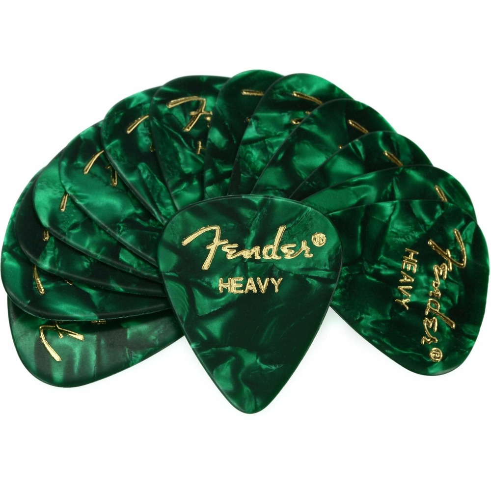 Медиатор Fender 351 Shape Premium Picks Extra Heavy Green Moto 12 Count