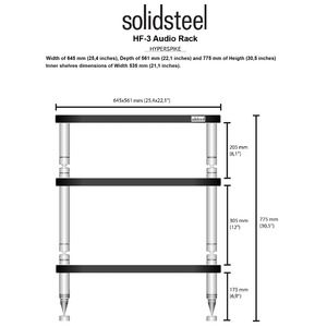 Hi-Fi стойка Solidsteel HF-3 Glossy Black