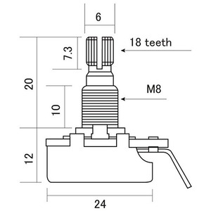 Потенциометр для гитар Alpha Audio ALP-25KB