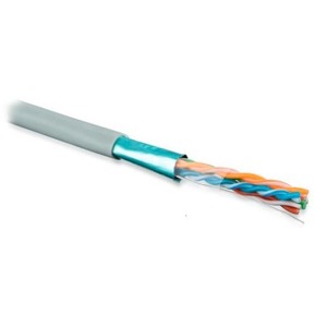 Кабель витая пара в нарезку Hyperline SFUTP4-C5E-S24-IN-LSZH-GY-305 (305м)