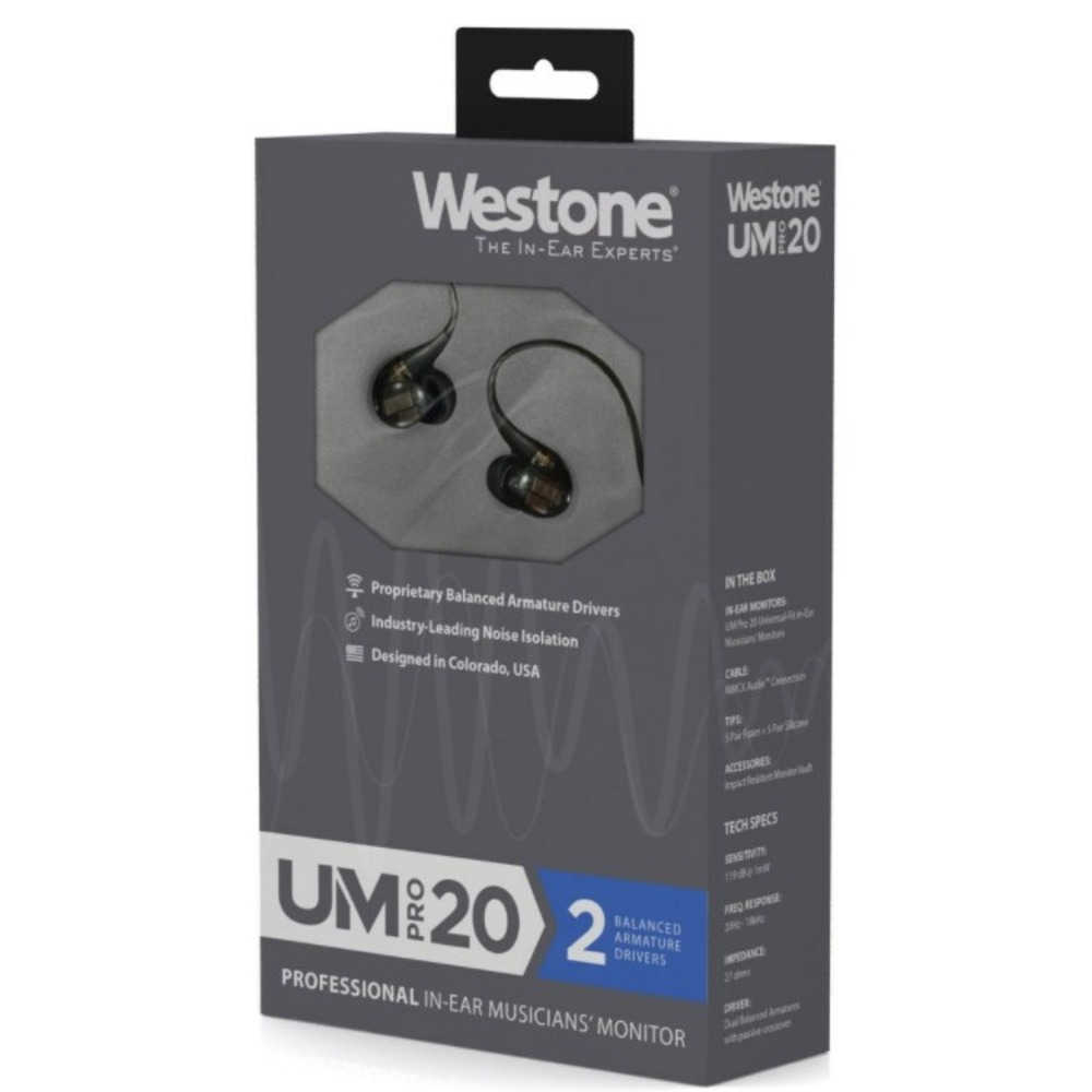 Наушники внутриканальные классические Westone UM PRO 20 NEW Smoke