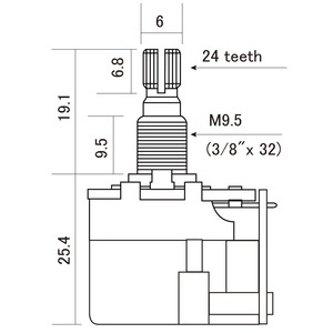 Потенциометр для гитар CTS CTS-A250-PP