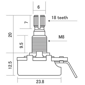 Потенциометр для гитар CTS CTS-A250MM