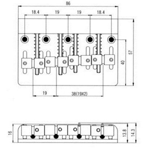 Бридж для бас-гитары PAXPHIL BB011-CR