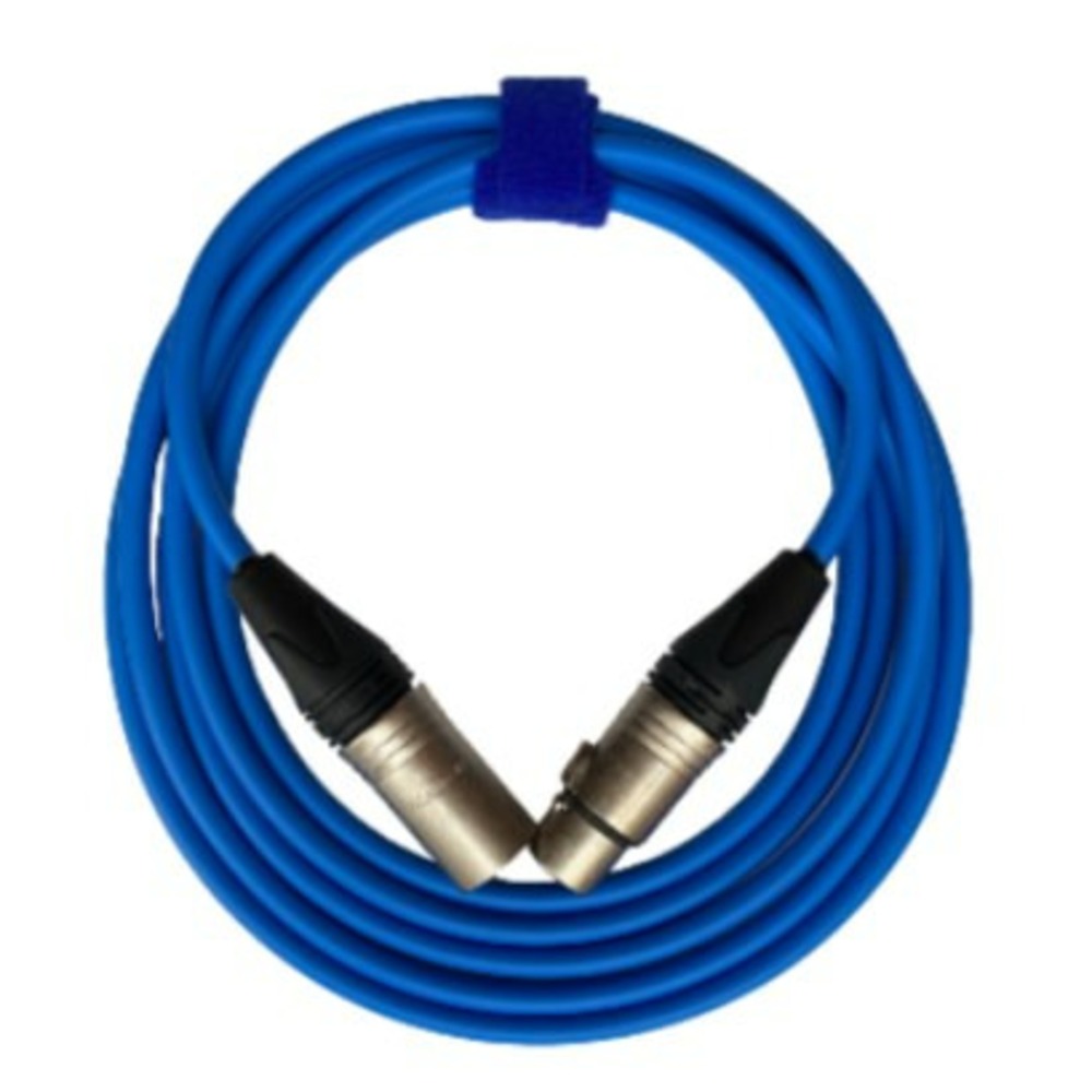 Кабель аудио 1xXLR - 1xXLR GS-PRO XLR3F-XLR3M blue 5.0m