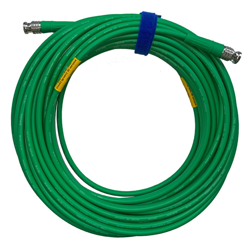 Кабель коаксиальный BNC - BNC GS-PRO 12G SDI BNC-BNC mob green 10.0m