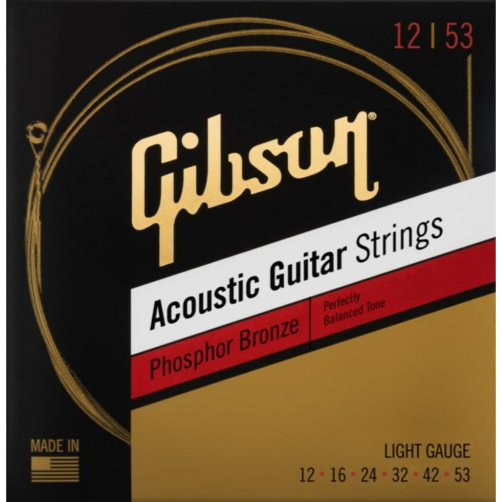 Струны для электрогитары Gibson Phosphor Bronze Acoustic Guitar Strings Light