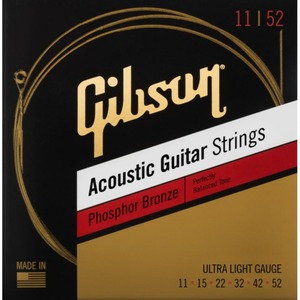 Струны для электрогитары Gibson Phosphor Bronze Acoustic Guitar Strings Ultra-Light