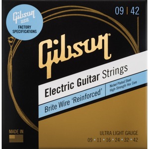Струны для электрогитары Gibson SEG-BWR9 BRITE WIRE REINFORCED ELECTIC GUITAR STRINGS ULTRA LIGHT GAUG