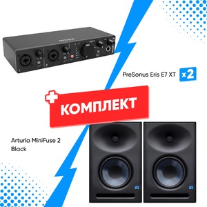 Комплект оборудования для звукозаписи Arturia MiniFuse 2 Black  + PreSonus Eris E7 XT (2 шт)