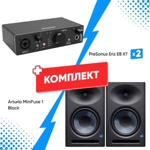 Комплект оборудования для звукозаписи Arturia MiniFuse 1 Black +  PreSonus Eris E8 XT (2 шт)