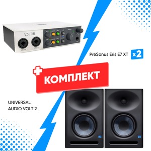 Комплект оборудования для звукозаписи UNIVERSAL AUDIO VOLT 2  + PreSonus Eris E7 XT (2 шт)
