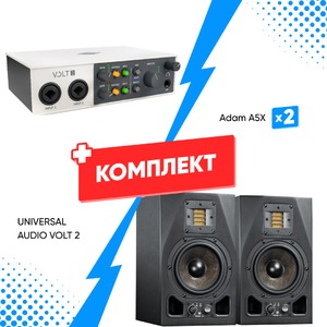 Комплект оборудования для звукозаписи UNIVERSAL AUDIO VOLT 2 +  Adam A5X (2шт)