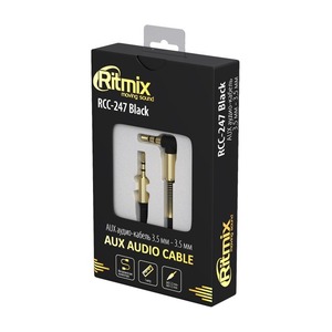 Кабель аудио 1xMini Jack - 1xMini Jack Ritmix RCC-247 Black 1.0m