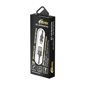 Кабель USB 2.0 Тип A - Lightning Ritmix RCC-426 Metal Grey 1.0m