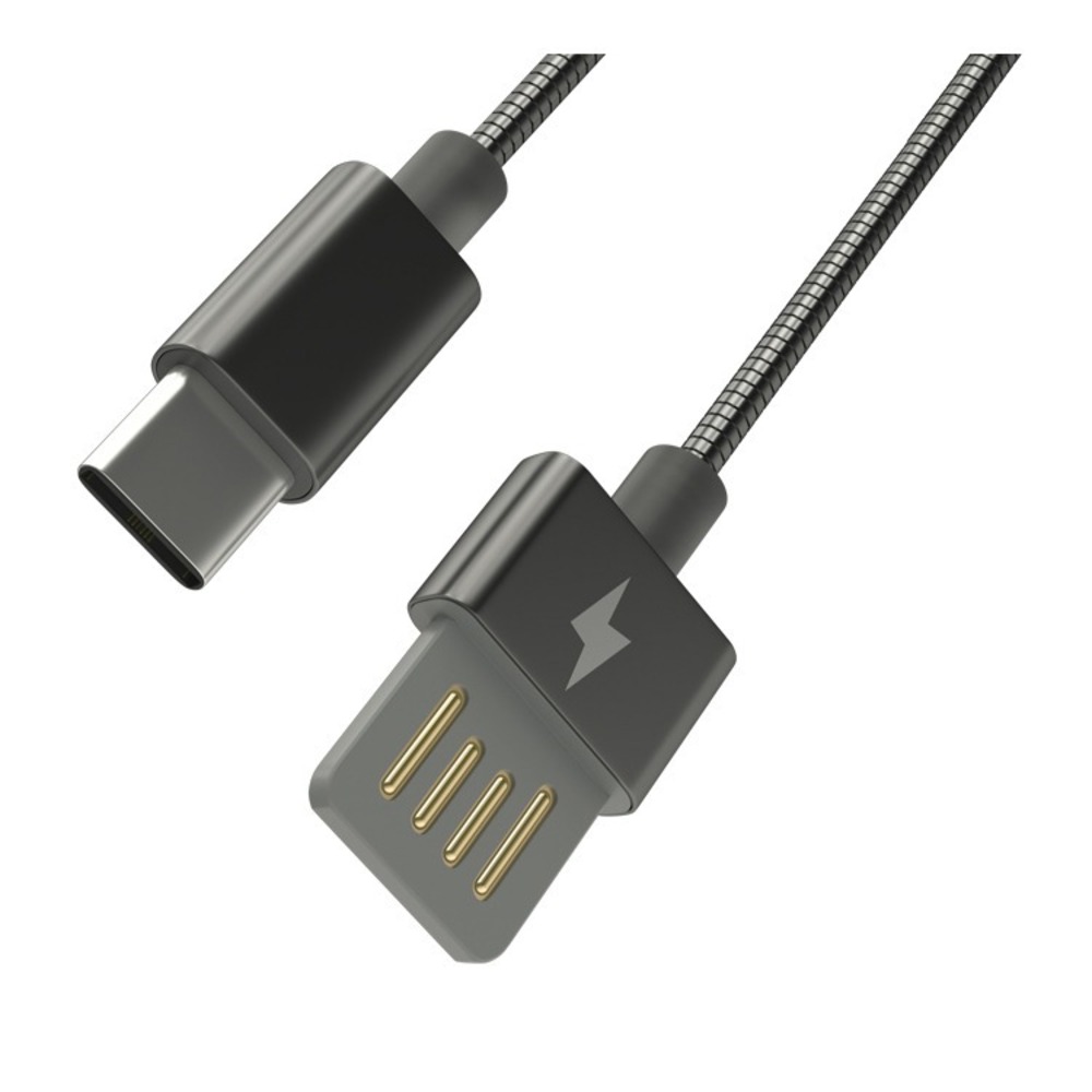 Кабель USB 3.1 Тип C - USB 2.0 Тип A Ritmix RCC-436 Metal Grey 1.0m