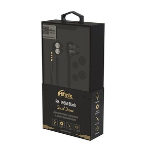Наушники внутриканальные классические Ritmix RH-196M Black