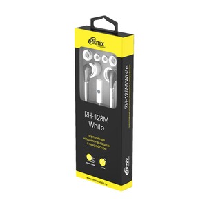 Наушники внутриканальные классические Ritmix RH-128M White