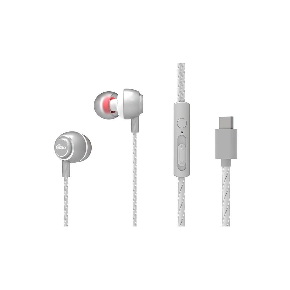 Наушники внутриканальные классические Ritmix RH-150MC Silver