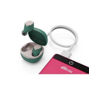 Наушники внутриканальные беспроводные Ritmix RH-835BTH TWS Dark Green